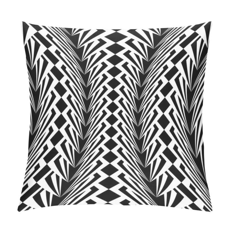 Personality  Design Warped Monochrome Vertical Geometric Pattern Pillow Covers