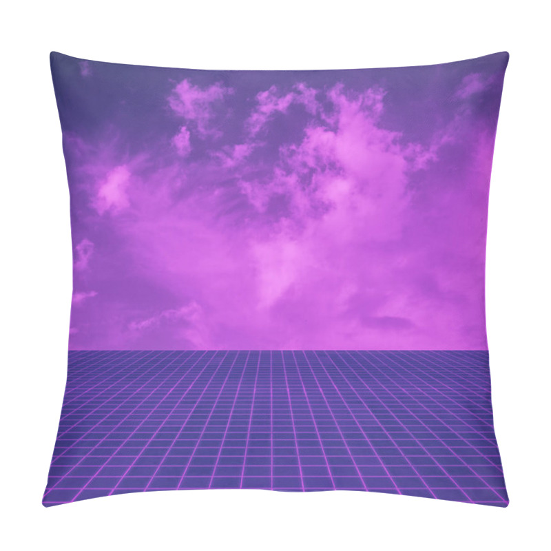 Personality  Retro Futuristic Landscape, Eighties Background Pillow Covers