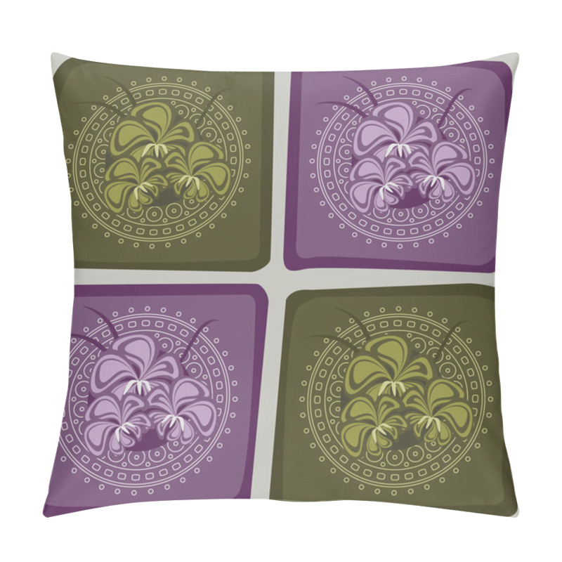 Personality  Checkered Floral Ornament Art Deco Style Pillow Covers