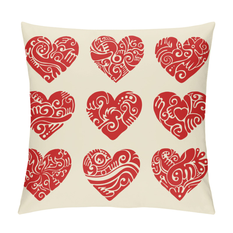 Personality  Red Hearts Set Pillow Covers