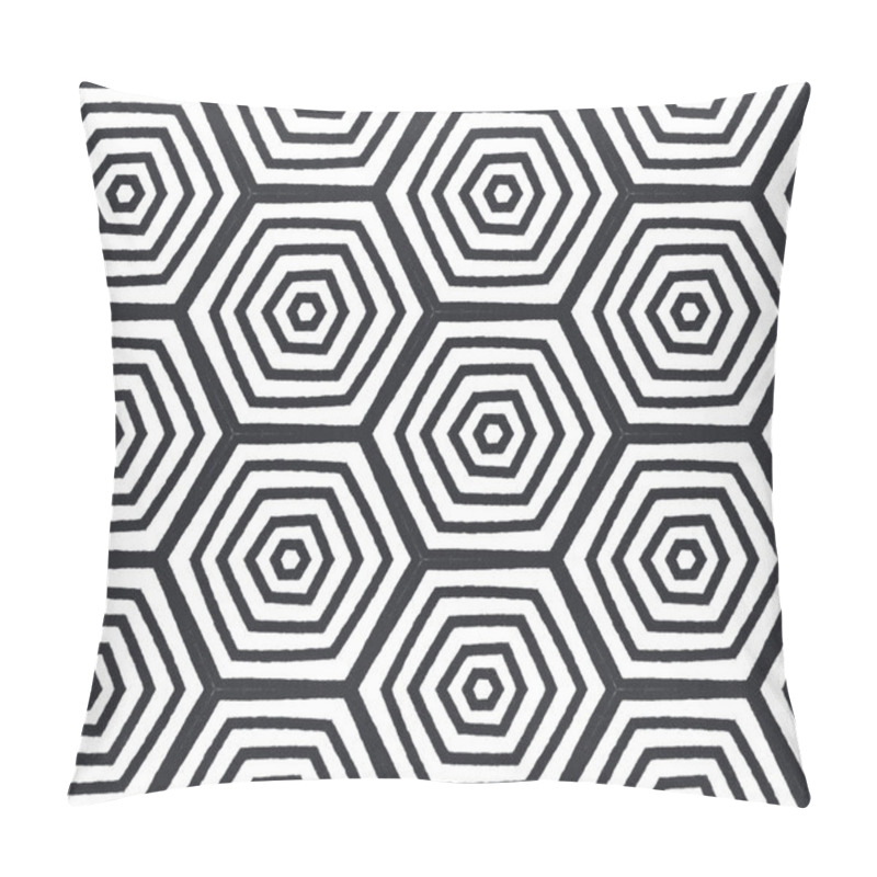 Personality  Ikat Repeating Swimwear Design. Black Symmetrical Kaleidoscope Background. Textile Ready Alluring Print, Swimwear Fabric, Wallpaper, Wrapping. Summer Ikat Sweamwear Pattern. Pillow Covers