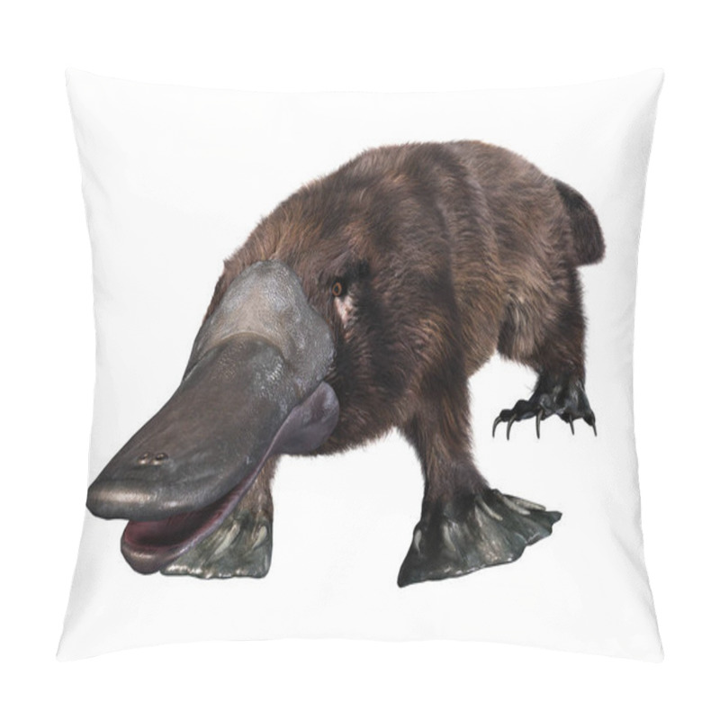 Personality  3D Rendering Of An Exotic Animal Platypus Isolated On White Background Pillow Covers