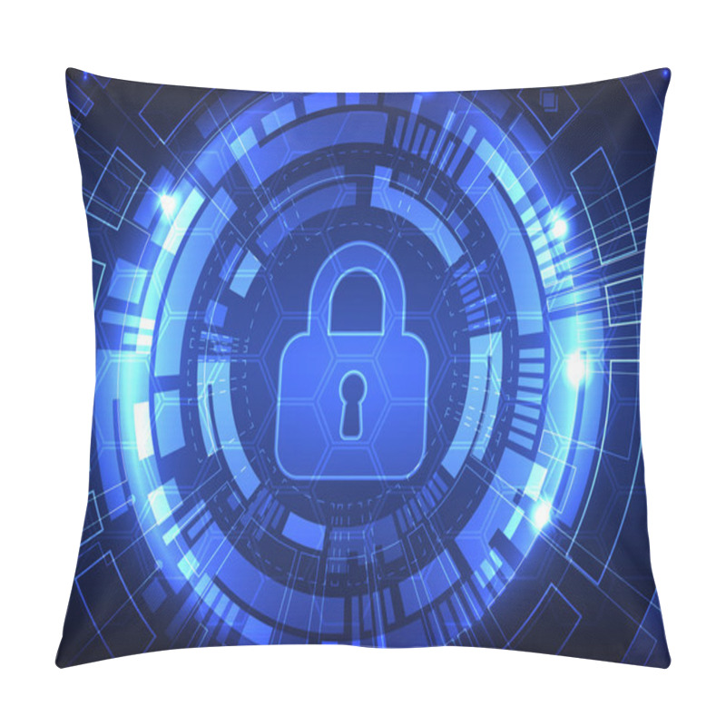 Personality  Protection Concept Of Digital And Technological. Pillow Covers