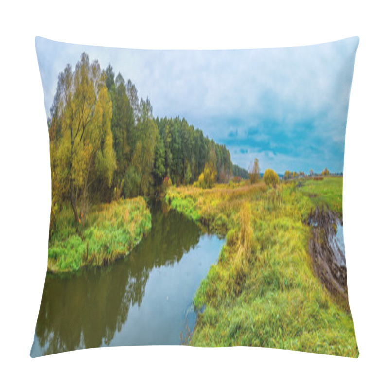 Personality  Landscape With Forest Lake In Autumn. Panorama Pillow Covers