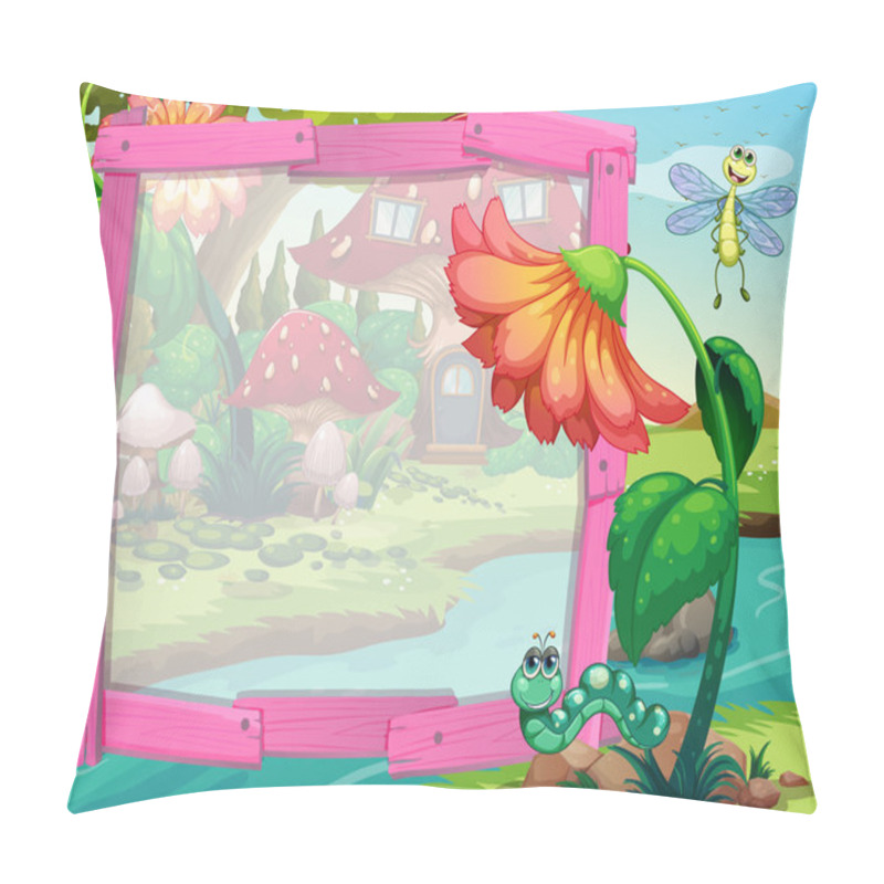 Personality  Border Design With River Scene Pillow Covers