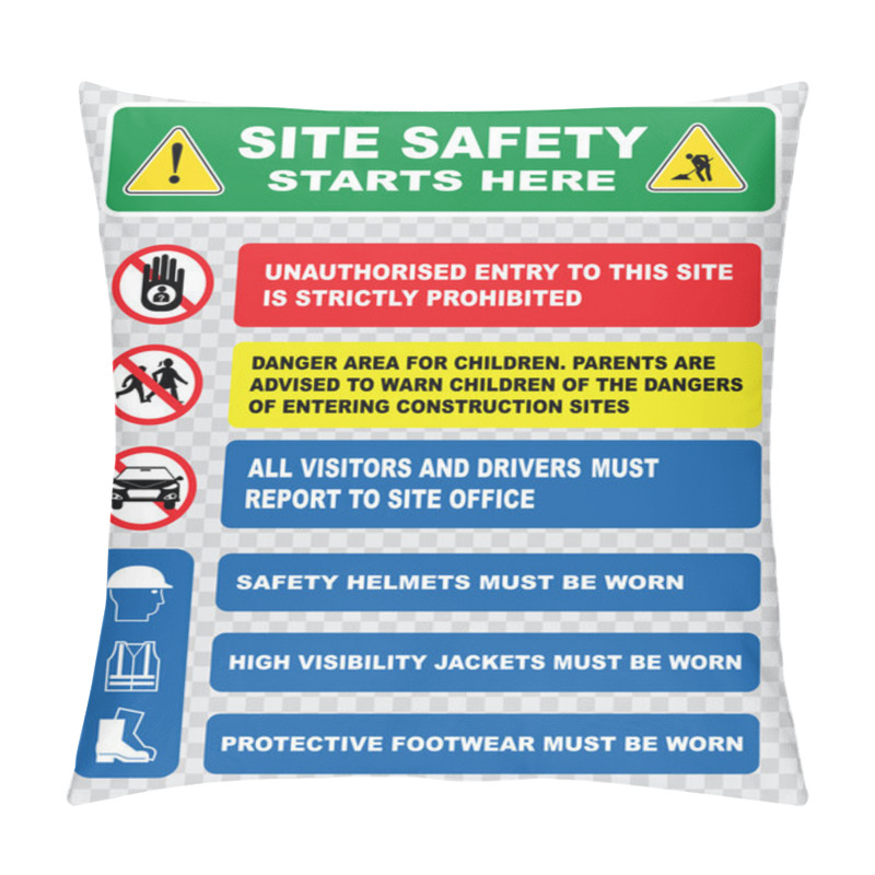 Personality  Industrial, Construction  Site Safety Signs Pillow Covers