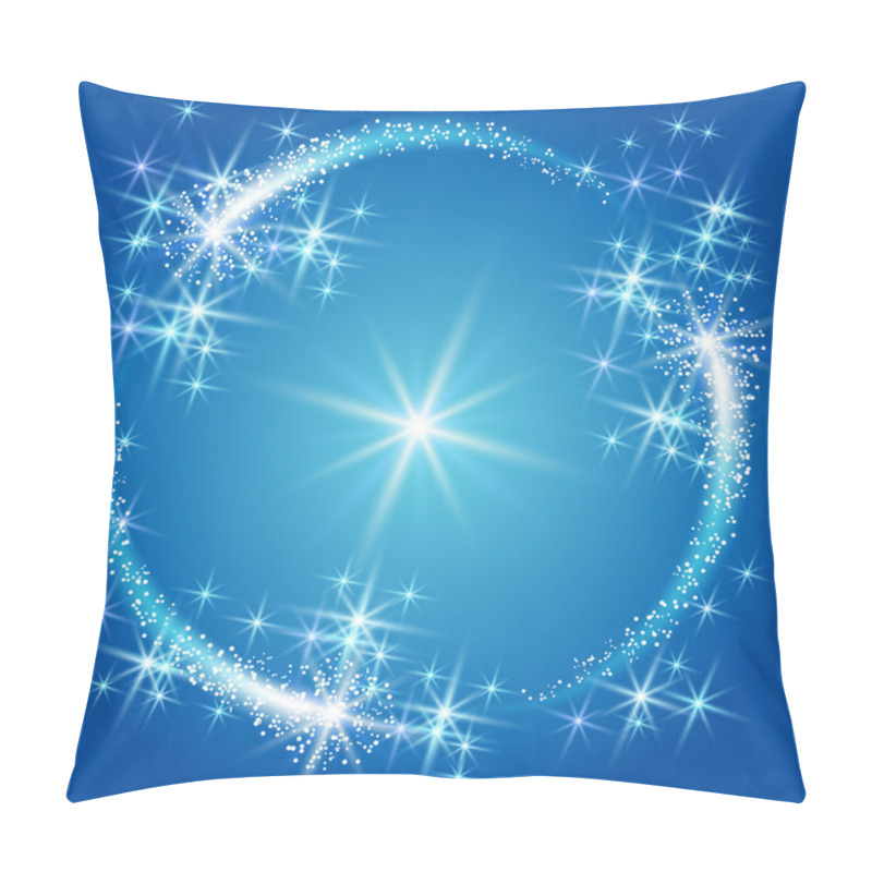 Personality  Neon Round Frame With Stars Pillow Covers