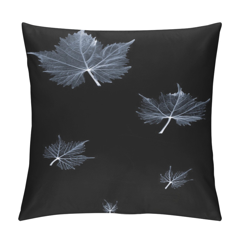 Personality  Grape Leaves On Black Pillow Covers