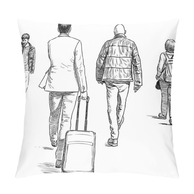 Personality  Casual Pedestrians On The Street Pillow Covers