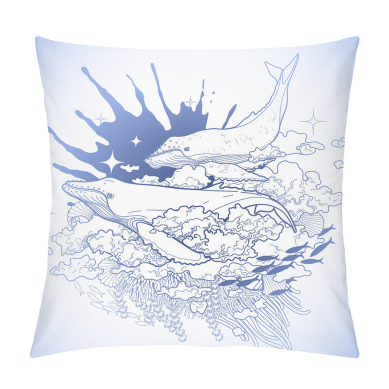 Personality  Graphic Whales Flying In The Sky Pillow Covers