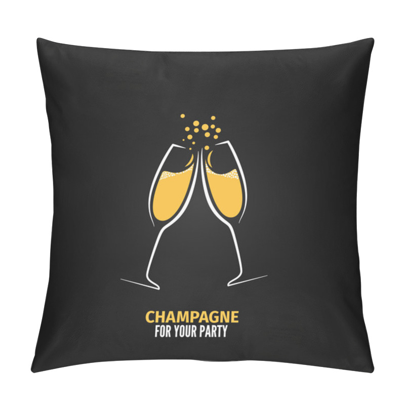 Personality  Champagne Glass Design Party Menu Background Pillow Covers