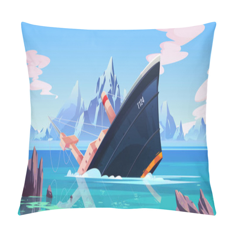 Personality  Shipwreck Accident, Ship Run Aground Sink In Ocean Pillow Covers