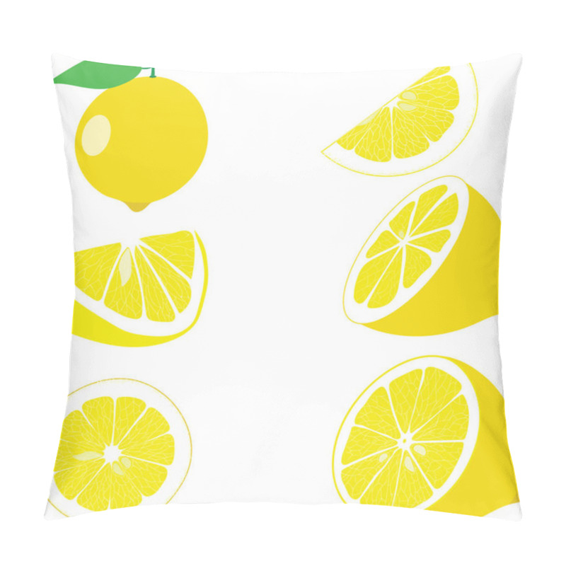 Personality  Lemon, Lemon Slices, Set Of Lemons Pillow Covers