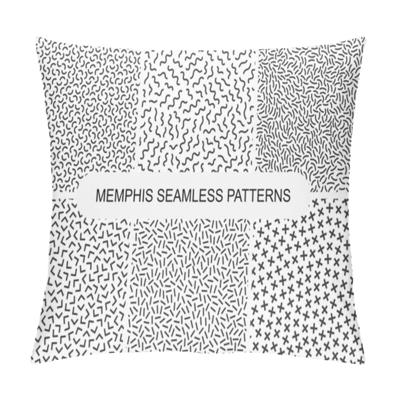 Personality  Collection Of Retro Memphis Seamless Patterns. Fashion Design 80-90s. Pillow Covers