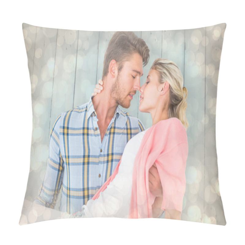 Personality  Man Picking Up And Hugging His Girlfriend Pillow Covers