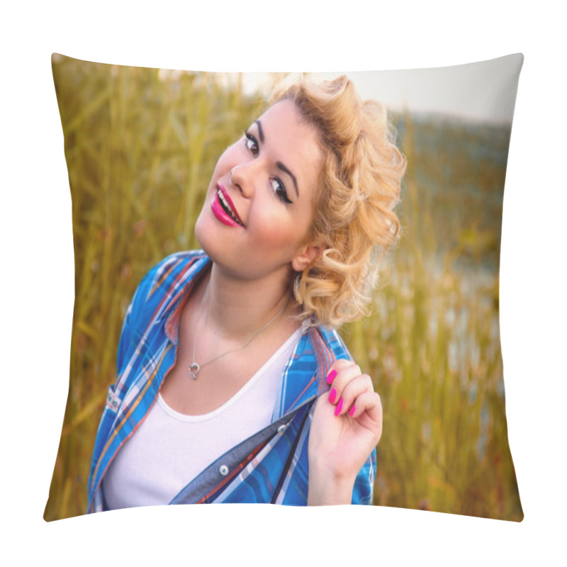 Personality  Young Pinup Woman Pillow Covers