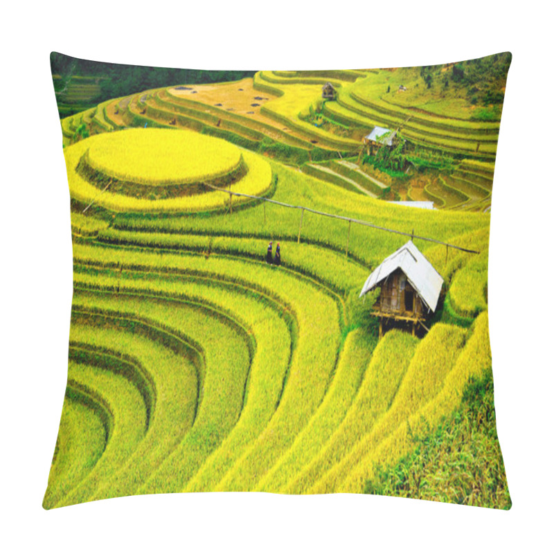 Personality  Rice Fields On Terraced Of Mu Cang Chai, YenBai, Vietnam. Rice Fields Prepare The Harvest At Northwest Vietnam. Pillow Covers