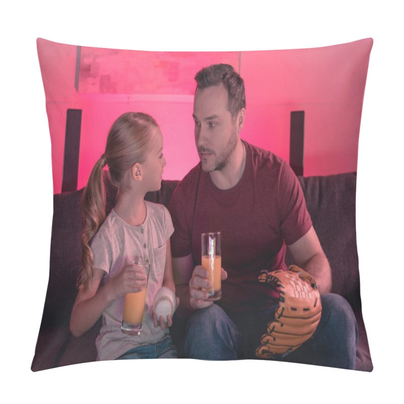 Personality  Father And Daughter Looking At Each Other Pillow Covers