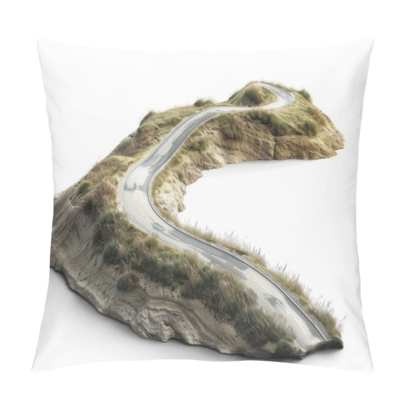 Personality  A Winding Road Through Lush Greenery, Showcasing Nature's Embrace Of A Rural Landscape. Pillow Covers