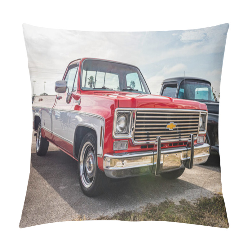 Personality  Daytona Beach, FL - November 29, 2020: 1976 Chevrolet C10 Bonanza At A Local Car Show. Pillow Covers