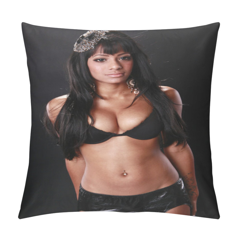 Personality  Caribbean Girl In Funky Party Attire Pillow Covers