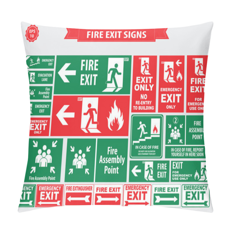 Personality  Set Of Emergency Exit Signs Pillow Covers