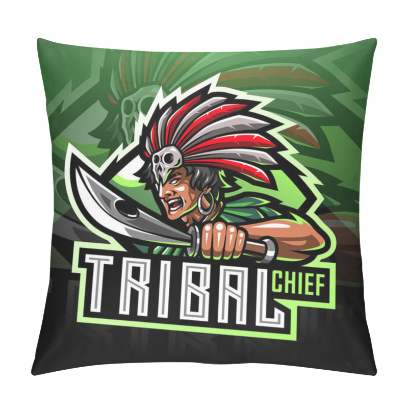 Personality  Tribal Chief Esport Mascot Logo Pillow Covers