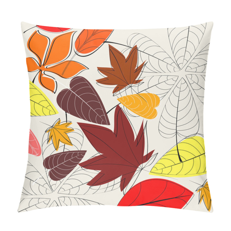 Personality  Elegant Autumn Leaves Illustration Pillow Covers