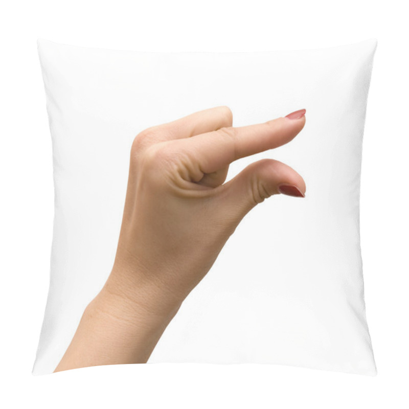 Personality  Woman's Hand Gesturing A Small Amount Pillow Covers