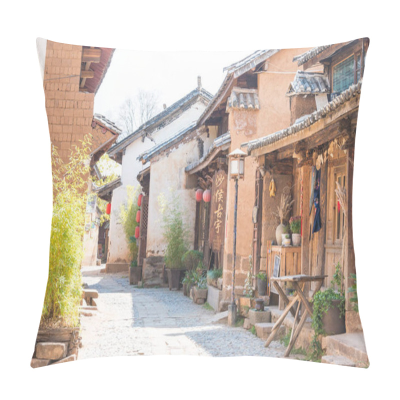 Personality  YUNNAN, CHINA - MAR 21 2015: Shaxi Ancient Village. A Famous Ancient Village Of Jianchuan, Yunnan, China. Pillow Covers