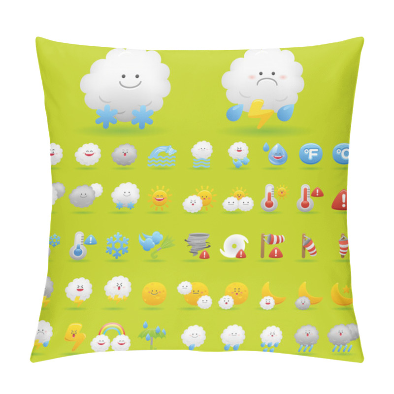 Personality  Weather Icon Set Pillow Covers