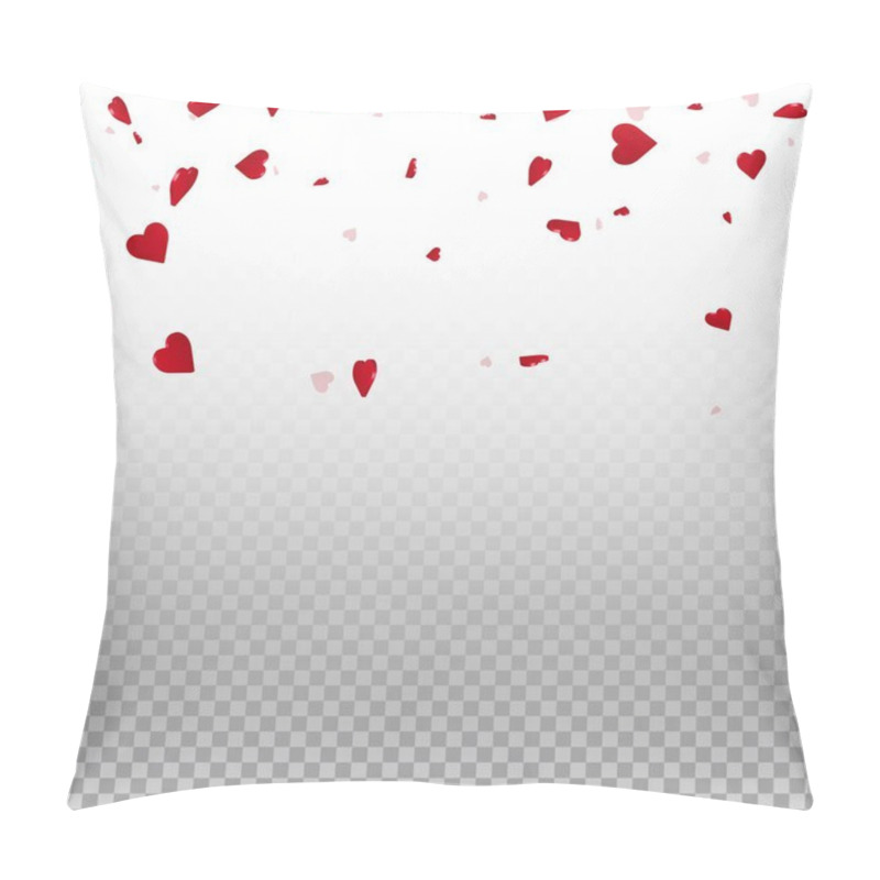 Personality  3d Hearts Valentine Background Scatter Top Gradient On Transparent Grid Light Background 3d Hearts Pillow Covers