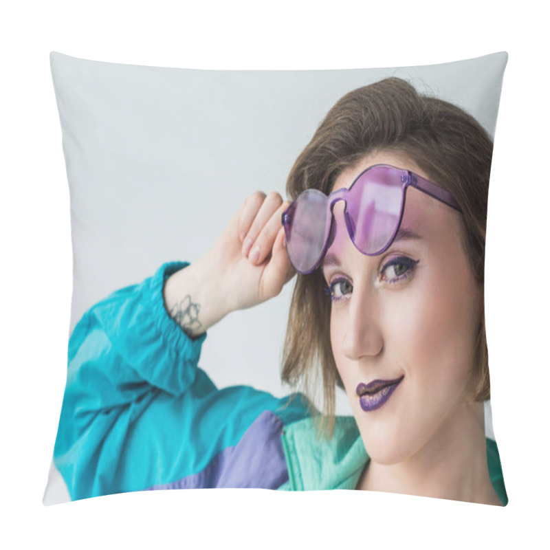 Personality  Fashionable Woman In Sunglasses Pillow Covers