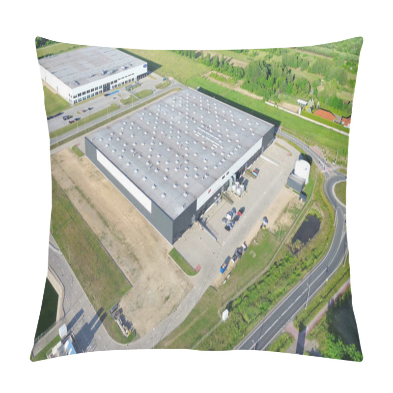 Personality  Warehouse Logistics Hub In Industrial Area Pillow Covers