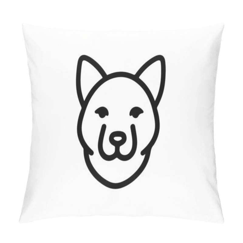 Personality  Minimalist Lines Outline The Dog Logo Design Icon Symbol Vector Illustration. Pillow Covers