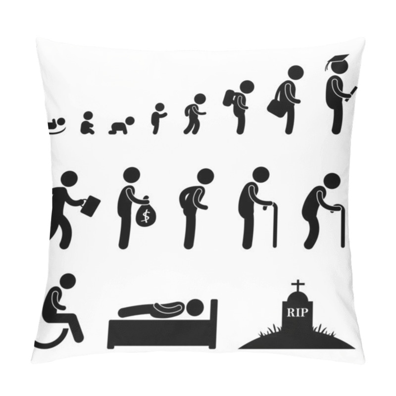 Personality  Human Life Baby Child Student Work Old Man Death Pillow Covers