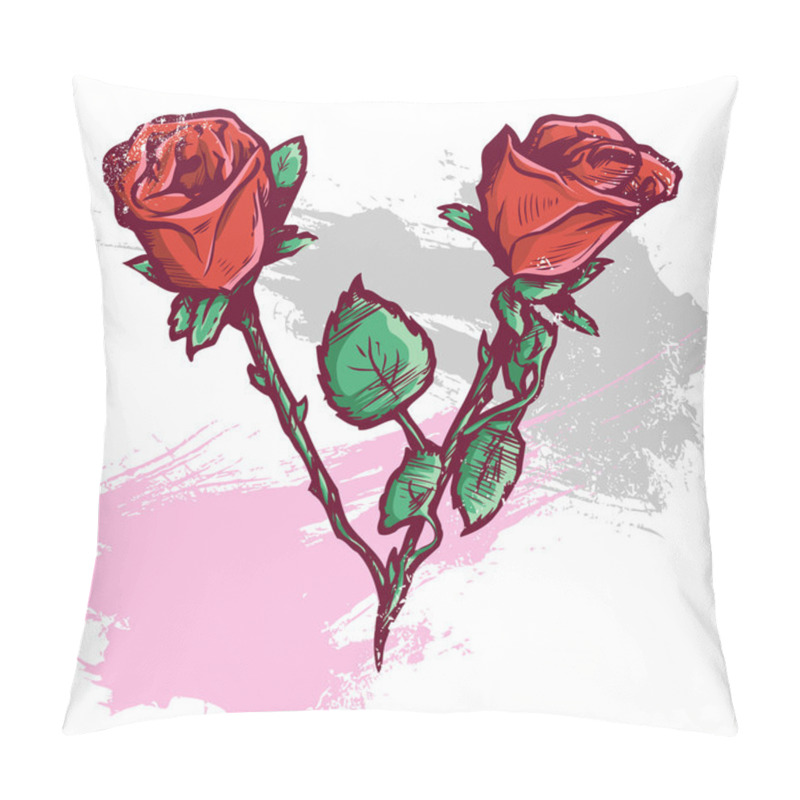 Personality  Beautiful Valentines Day Roses Vector Il Pillow Covers