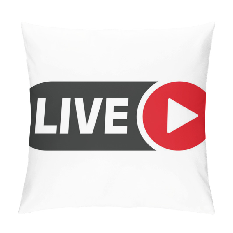 Personality  Vector Technology Icon Live Video. Image Live Online Video. Illustration Live Video Stream Sign Symbol In Flat Style Pillow Covers