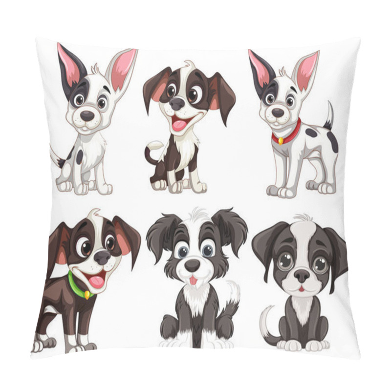 Personality  Diverse Dogs Characters Collection Illustration Pillow Covers