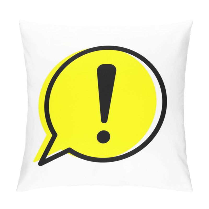 Personality  Attention Icon, Flat Exclamation Icon Vector Illustration Pillow Covers