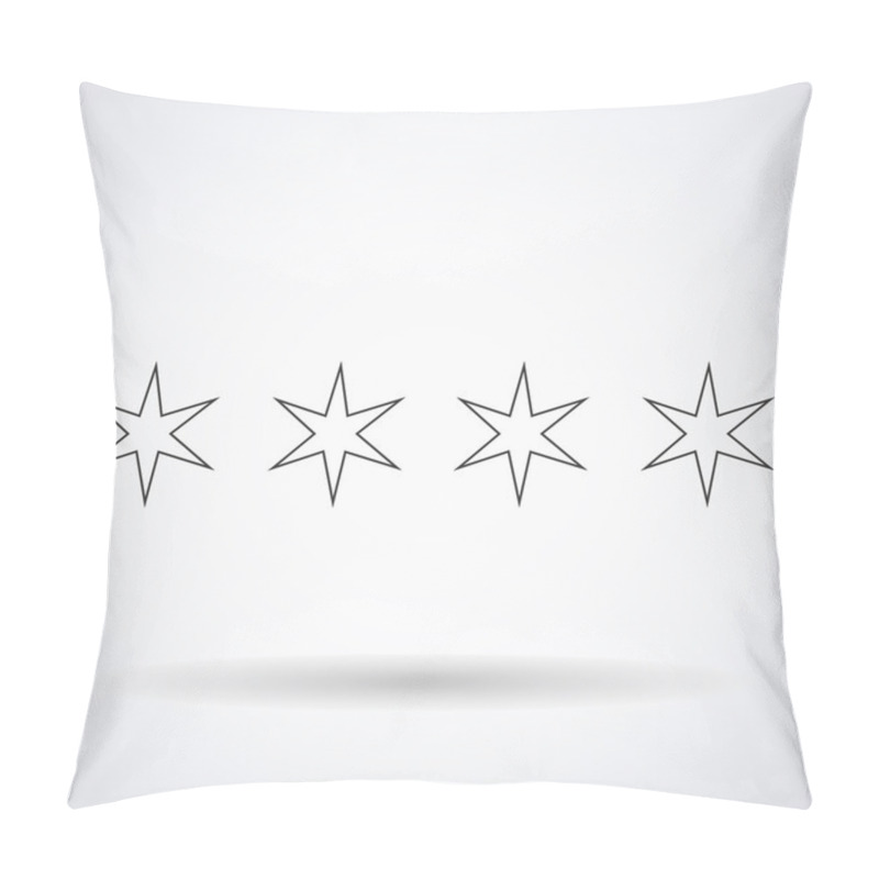 Personality  Stars Hexagonal Silhouettes Outlines Element Chicago Flag Isolated On White Background, Vector Illustration Pillow Covers