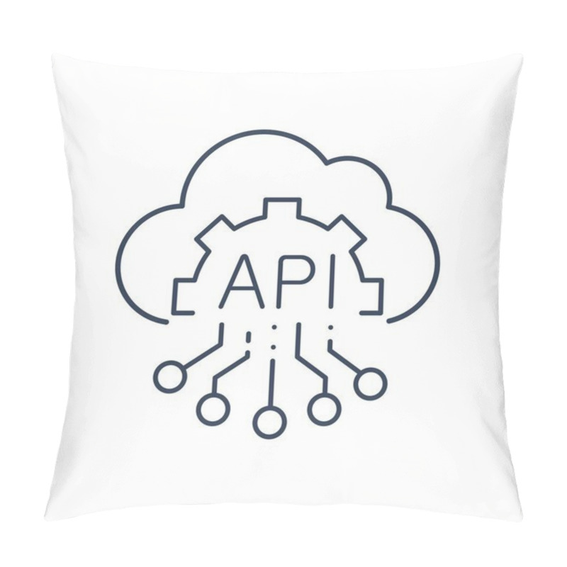 Personality  Application Programming Interface API Technology. Linear Vector Icon. Pillow Covers