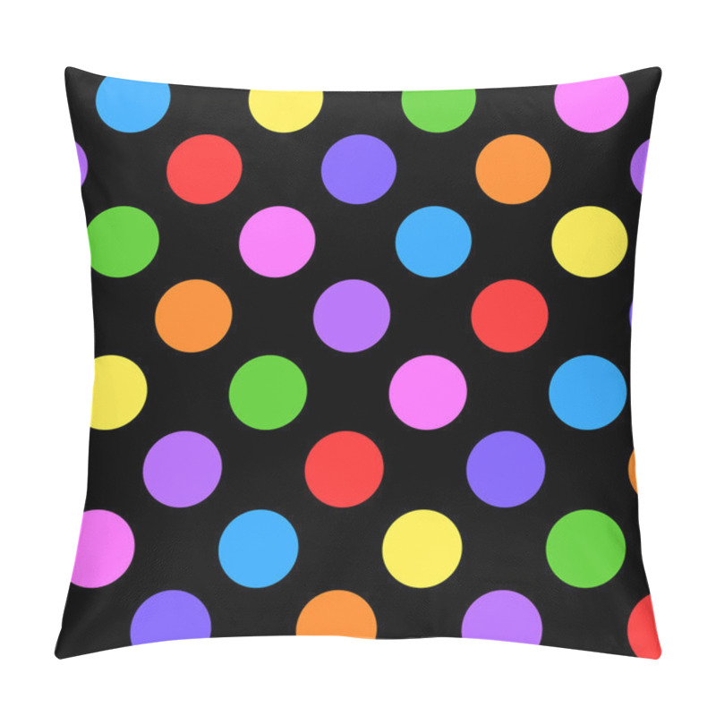 Personality  Seamless Geometric Pattern In  Polka Dots On A Black Background. Pillow Covers