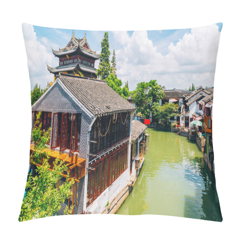 Personality  Shanghai Zhujiajiao Traditional Architecture And River In China Pillow Covers