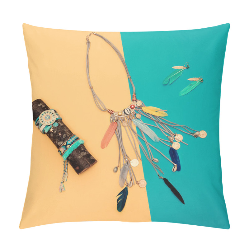 Personality  Stylish Jewelry. Feathers. Hippie Country Style. Pillow Covers