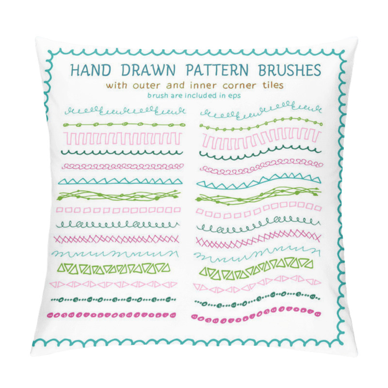 Personality  Hand Drawn Decorative Paintbrushes Set Pillow Covers