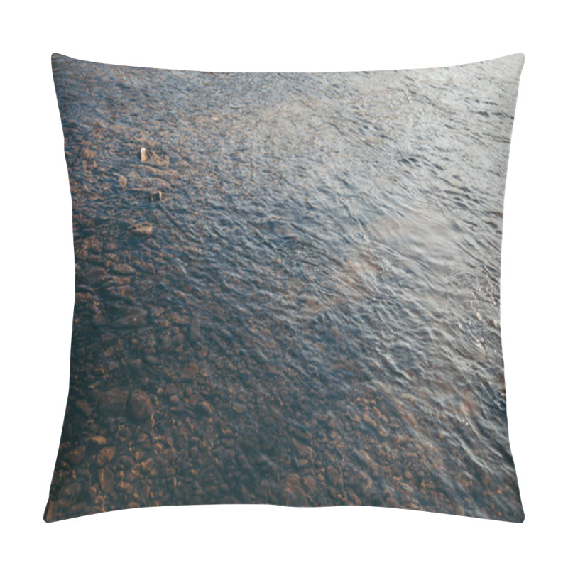 Personality  Close-up Shot Of Beautiful Transparent Water Over Pebbles In Mountain River, Carpathians, Ukraine Pillow Covers