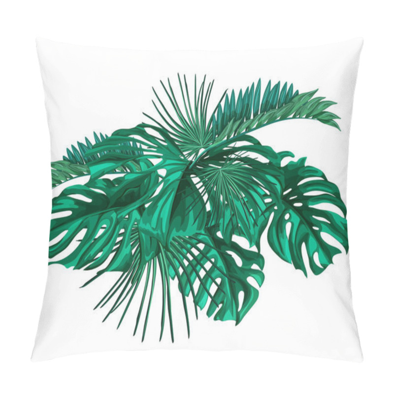 Personality  Vector Tropical Exotic Leaves Summer Banner Pillow Covers