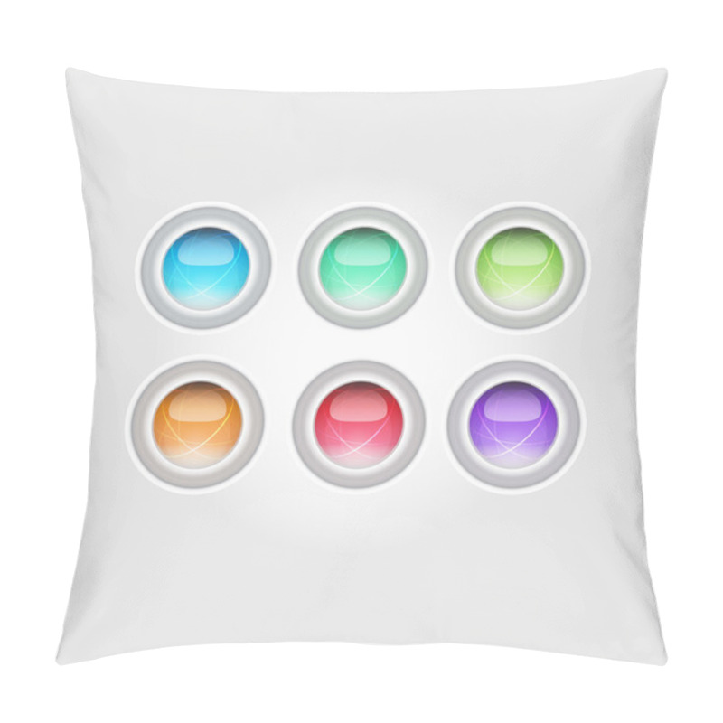 Personality  Set Of Vector Glossy Buttons Pillow Covers