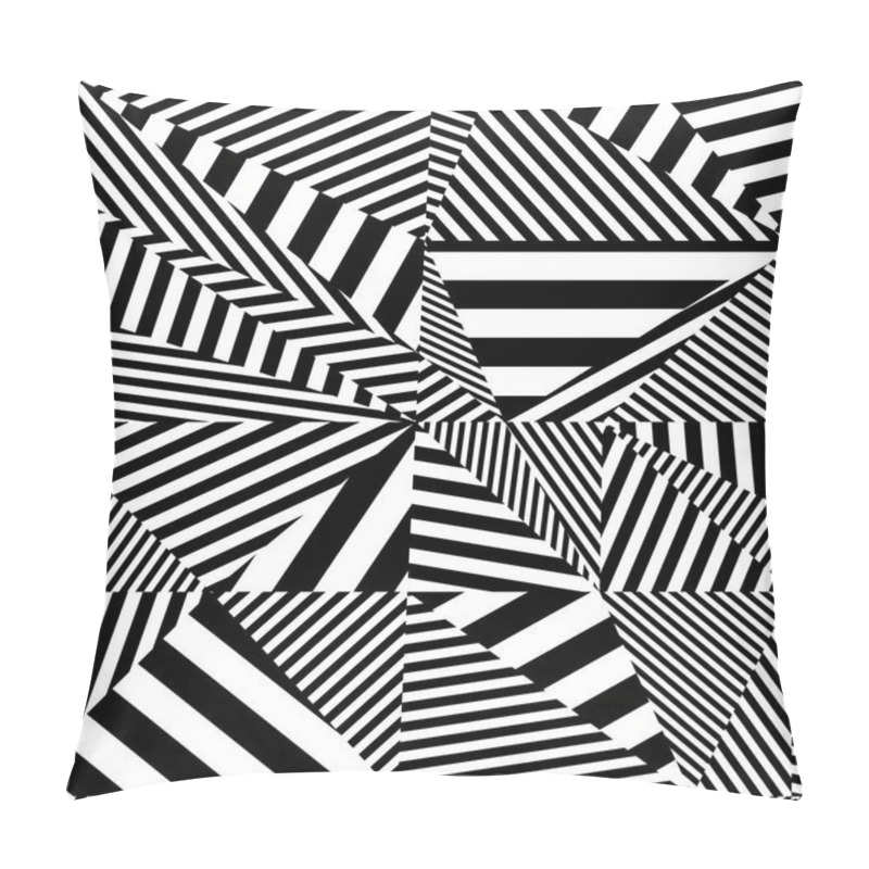 Personality  Black And White Pattern, Abstract Geometric Contrast Background. Pillow Covers